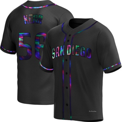 Men's Ray Kerr San Diego Padres Replica Black Holographic Alternate Jersey