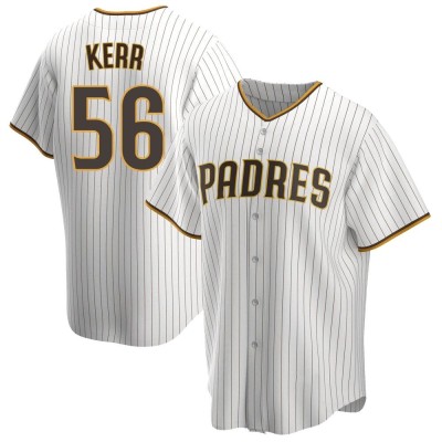 Men's Ray Kerr San Diego Padres Replica White/Brown Home Jersey