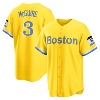 Men's Reese McGuire Boston Red Sox Replica Gold/Light Blue 2021 City Connect Player Jersey