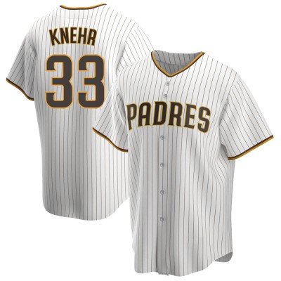 Men's Reiss Knehr San Diego Padres Replica White/Brown Home Jersey