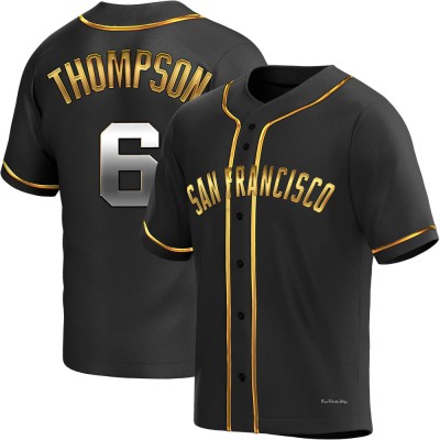 Men's Robby Thompson San Francisco Giants Replica Black Golden Alternate Jersey