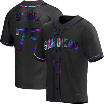 Men's Robert Suarez San Diego Padres Replica Black Holographic Alternate Jersey