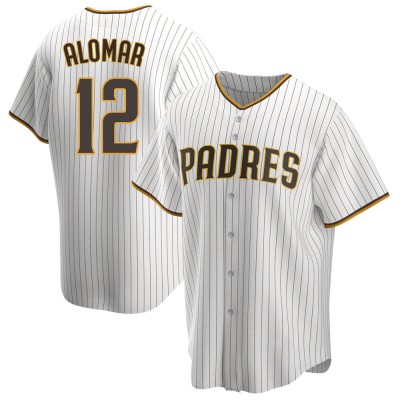 Men's Roberto Alomar San Diego Padres Replica White/Brown Home Jersey