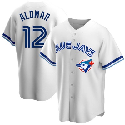 Men's Roberto Alomar Toronto Blue Jays Replica White Home Cooperstown Collection Jersey