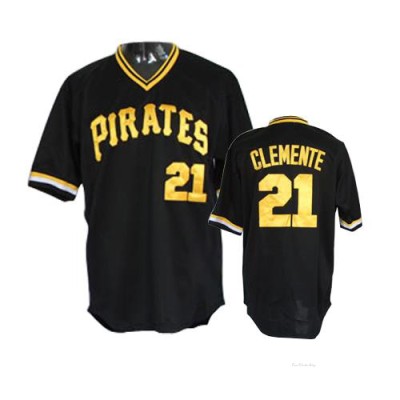 Men's Roberto Clemente Pittsburgh Pirates Authentic Black Throwback Jersey