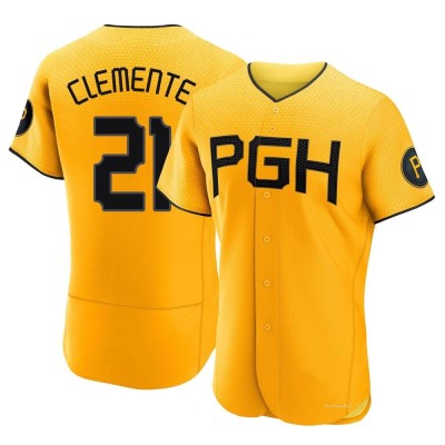 Men's Roberto Clemente Pittsburgh Pirates Authentic Gold 2023 City Connect Jersey