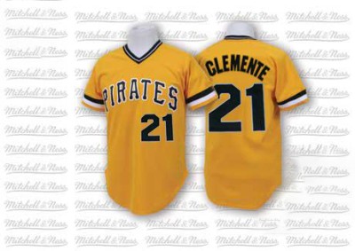 Men's Roberto Clemente Pittsburgh Pirates Authentic Gold Throwback Jersey