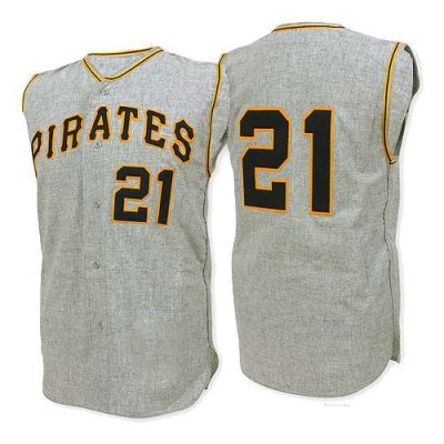 Men's Roberto Clemente Pittsburgh Pirates Authentic Grey 1962 Throwback Jersey