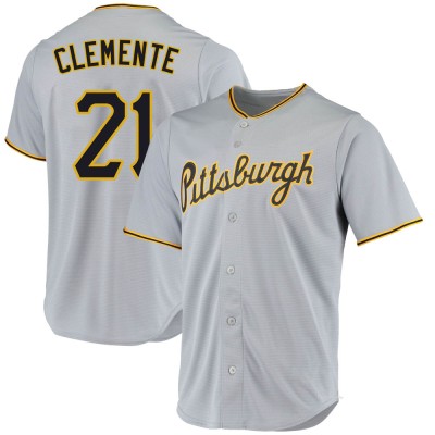 Men's Roberto Clemente Pittsburgh Pirates Replica Gray Road Jersey