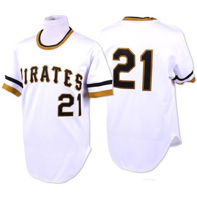 Men's Roberto Clemente Pittsburgh Pirates Replica White Throwback Jersey