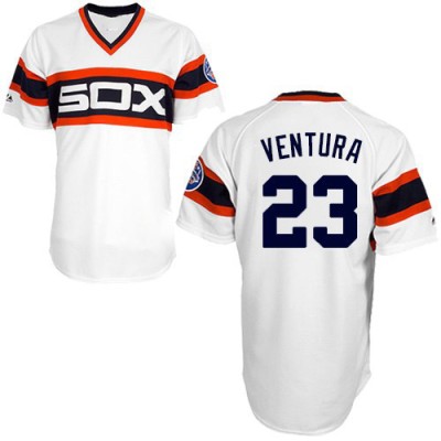 Men's Robin Ventura Chicago White Sox Replica White 1983 Throwback Jersey