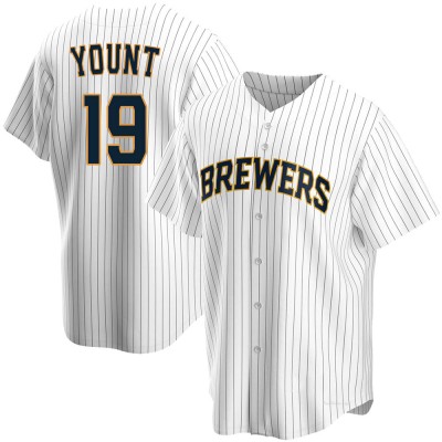 Men's Robin Yount Milwaukee Brewers Replica White Home Jersey