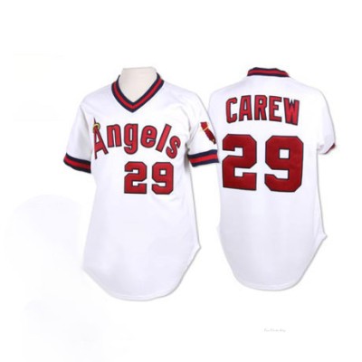 Men's Rod Carew Los Angeles Angels Authentic White Throwback Jersey