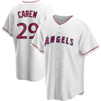 Men's Rod Carew Los Angeles Angels Replica White Home Jersey