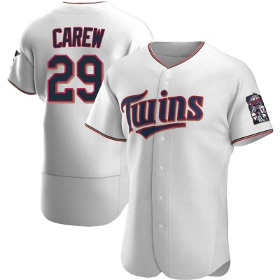 Men's Rod Carew Minnesota Twins Authentic White Home Jersey