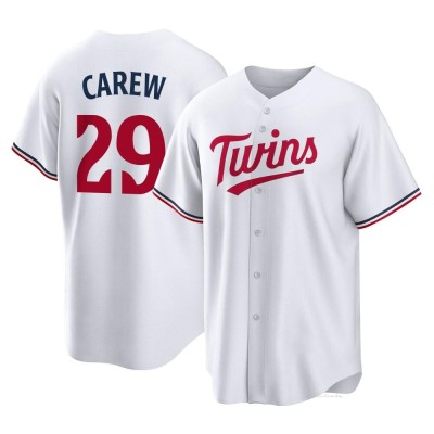 Men's Rod Carew Minnesota Twins Replica White Home Jersey