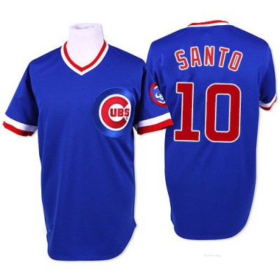 Men's Ron Santo Chicago Cubs Authentic Blue Throwback Jersey