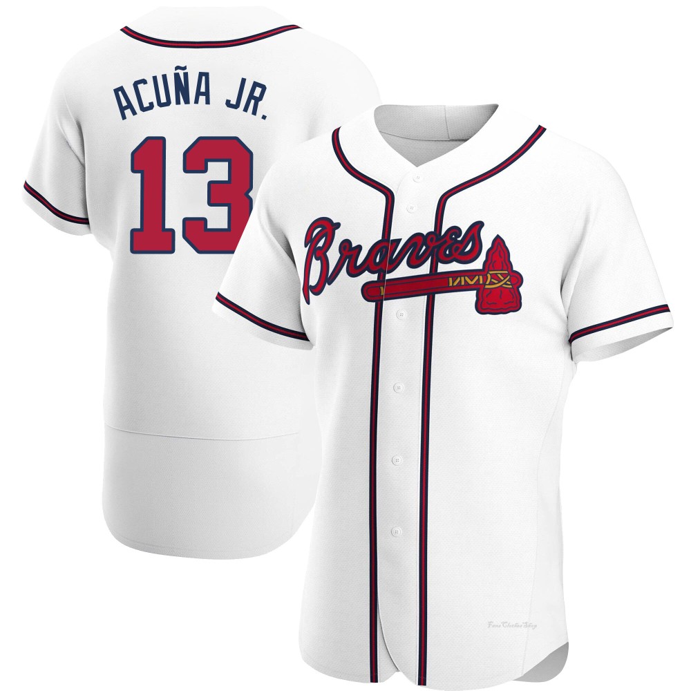 Men's Ronald Acuna Jr. Atlanta Braves Authentic White Home Jersey ...