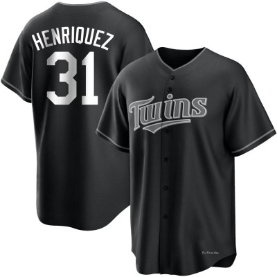 Men's Ronny Henriquez Minnesota Twins Replica Black/White Jersey