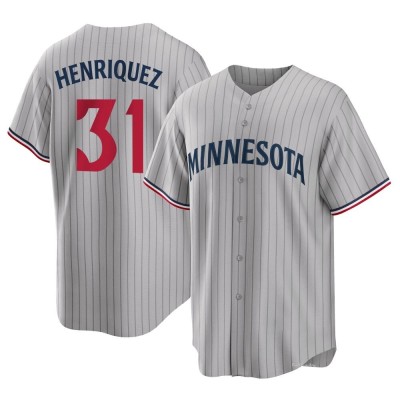 Men's Ronny Henriquez Minnesota Twins Replica Gray Road Jersey