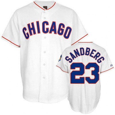 Men's Ryne Sandberg Chicago Cubs Authentic White 1988 Throwback Jersey