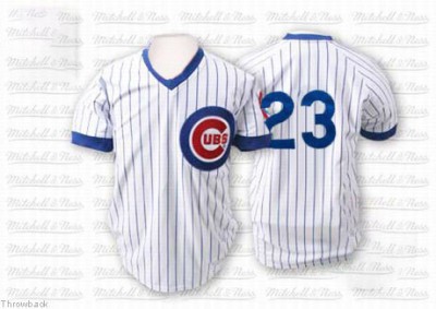 Men's Ryne Sandberg Chicago Cubs Authentic White Throwback Jersey