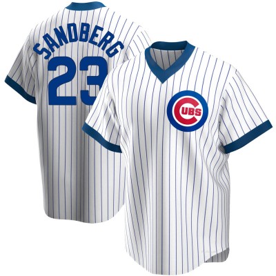 Men's Ryne Sandberg Chicago Cubs Replica White Home Cooperstown Collection Jersey