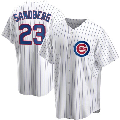 Men's Ryne Sandberg Chicago Cubs Replica White Home Jersey