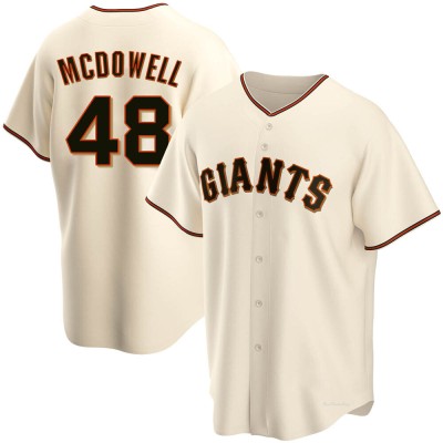 Men's Sam Mcdowell San Francisco Giants Replica Cream Home Jersey