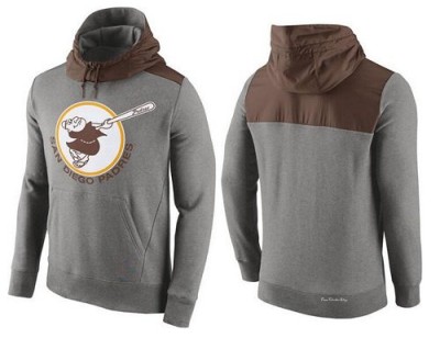 Men's San Diego Padres Gray Cooperstown Collection Hybrid Pullover Hoodie