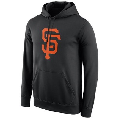 Men's San Francisco Giants Black Logo Performance Pullover Hoodie -