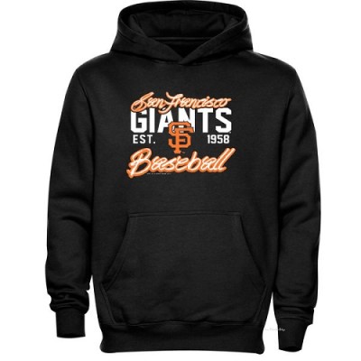 Men's San Francisco Giants Black Script Baseball Pullover Hoodie -