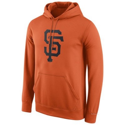 Men's San Francisco Giants Orange Logo Performance Pullover Hoodie -