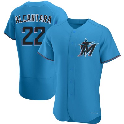 Men's Sandy Alcantara Miami Marlins Authentic Blue Alternate Jersey