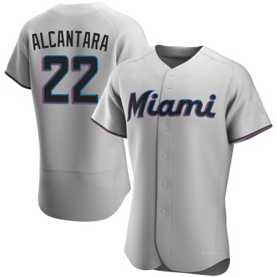 Men's Sandy Alcantara Miami Marlins Authentic Gray Road Jersey