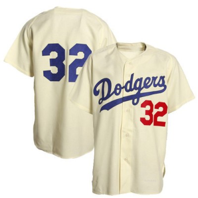 Men's Sandy Koufax Los Angeles Dodgers Authentic Cream Throwback Jersey