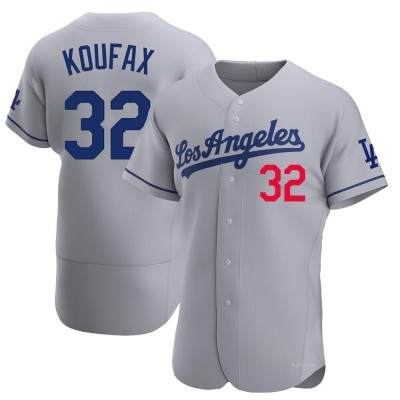 Men's Sandy Koufax Los Angeles Dodgers Authentic Gray Away Jersey