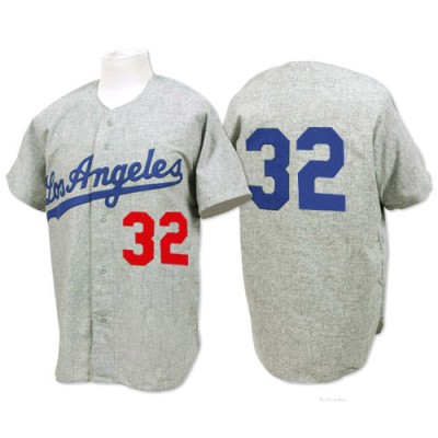 Men's Sandy Koufax Los Angeles Dodgers Authentic Grey 1963 Throwback Jersey