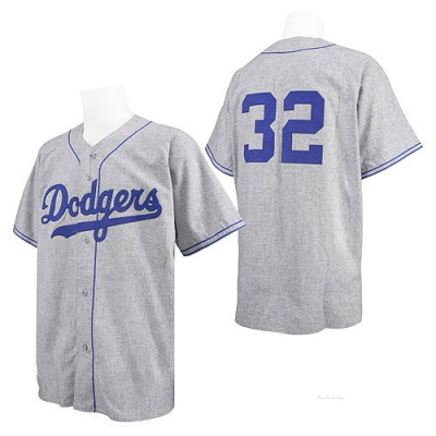 Men's Sandy Koufax Los Angeles Dodgers Authentic Grey Throwback Jersey