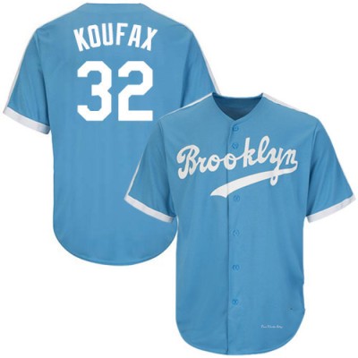 Men's Sandy Koufax Los Angeles Dodgers Authentic Light Blue Throwback Jersey