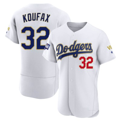 Men's Sandy Koufax Los Angeles Dodgers Authentic White/Gold 2021 Gold Program Player Jersey