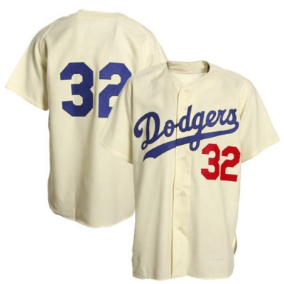 Men's Sandy Koufax Los Angeles Dodgers Replica Cream Throwback Jersey