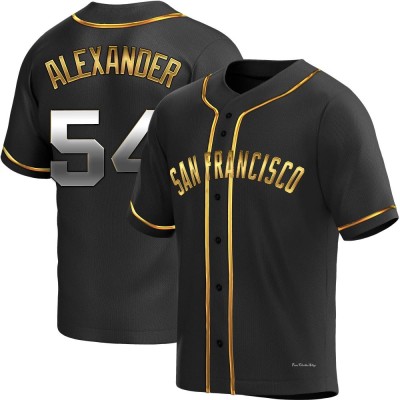 Men's Scott Alexander San Francisco Giants Replica Black Golden Alternate Jersey