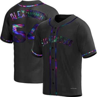 Men's Scott Alexander San Francisco Giants Replica Black Holographic Alternate Jersey