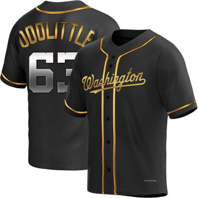 Men's Sean Doolittle Washington Nationals Replica Black Golden Alternate Jersey