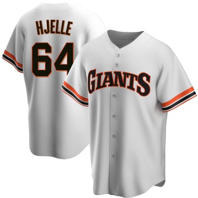 Men's Sean Hjelle San Francisco Giants Replica White Home Cooperstown Collection Jersey