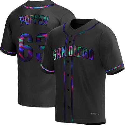 Men's Sean Poppen San Diego Padres Replica Black Holographic Alternate Jersey