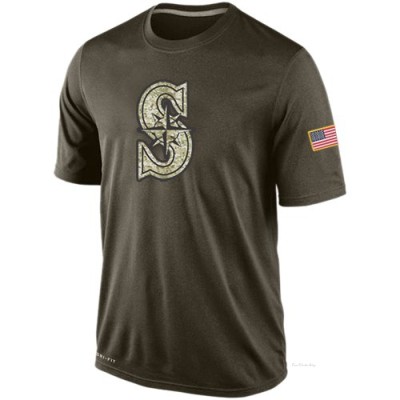 Men's Seattle Mariners Olive Dri-Fit Salute To Service KO Performance T-Shirt