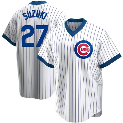 Men's Seiya Suzuki Chicago Cubs Replica White Home Cooperstown Collection Jersey