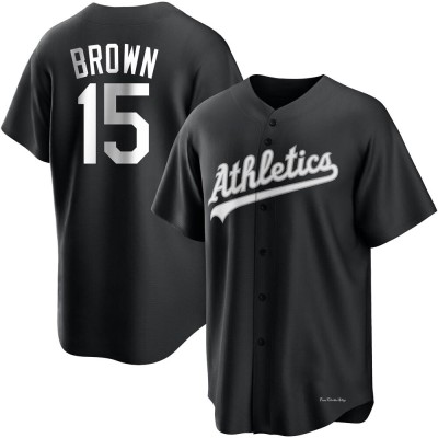 Men's Seth Brown Oakland Athletics Replica Black/White Jersey